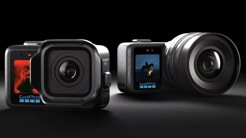 The new GoPro MISSION 1 series is built around a 50MP 1-inch sensor with 1.6µm native pixels and 3.2µm fused pixels for improved light capture, delivering up to 14 stops of dynamic range. It is powered by a new GP3 processor based on a 5nm architecture with AI-driven image processing. The camera supports 8K60 video, 4K240, and up to 1080p960 high frame rate recording, alongside Open Gate capture up to 8K30 and 4K120 in a 4:3 aspect ratio. It offers 10 bit color, HLG HDR, and a GP Log2 profile for advanced grading, with bitrates reaching 240 Mbps for higher quality footage. An interchangeable lens system variant compatible with Micro Four Thirds lenses expands creative flexibility. Battery performance reaches over 5 hours at 1080p and over 3 hours at 4K on a single charge, while the body remains waterproof up to 20 meters without housing. Audio is upgraded with 32-bit float recording and a multi-microphone system, along with Bluetooth audio and wireless mic support. The camera also captures 50MP still images with RAW support and high-speed burst shooting. 