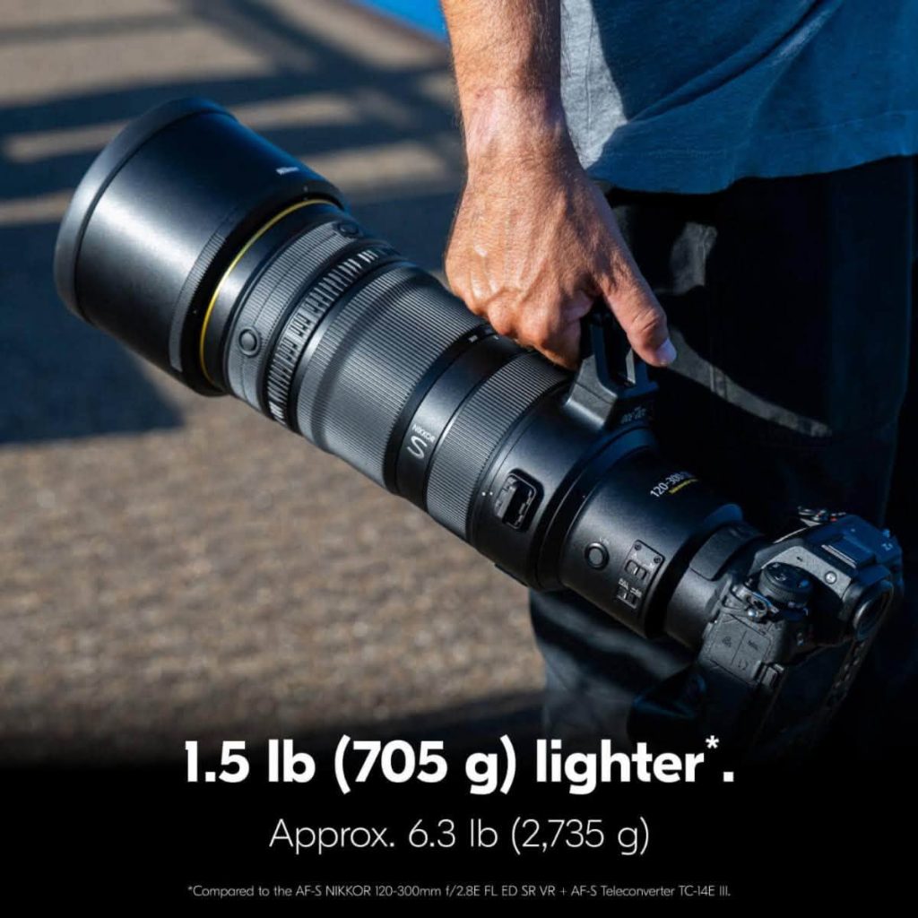 Nikon presenta el nuevo NIKKOR Z 120-300mm f/2.8 TC VR S, un revolucionario teleobjetivo profesional con zoom de 120-300 mm, apertura constante f/2.8 y teleconversor integrado 1.4x que amplía su alcance hasta 420 mm. Diseñado para fotografía deportiva y vida silvestre, incorpora enfoque automático Silky Swift VCM, estabilización VR y óptica S-Line. Su precio anunciado es de 13.999,95 dólares. Descubre todas sus características, prestaciones y disponibilidad.